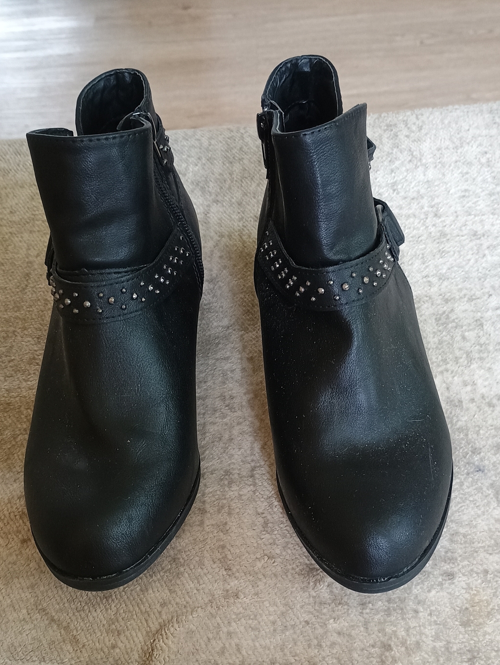 a.n.a Black Studded Ankle Booties